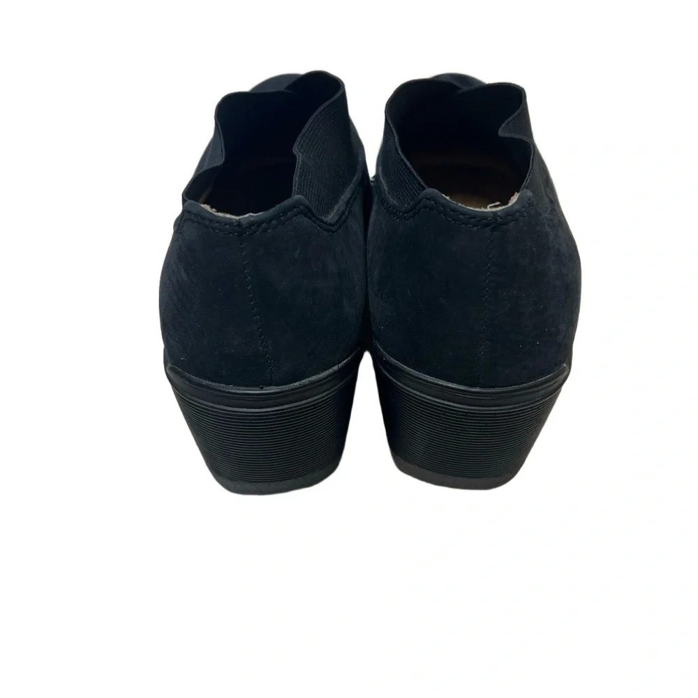 COMFORTIVA Womens Size 9.5 M Black Suede Wedge Slip On Memory Foam Retail $110